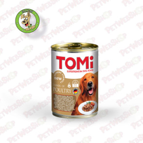 Tomi konzerva 3 Vrste Živine - vlažna hrana za pse - 400g i 1,2kg Konzerve Tomi petwebshop.com