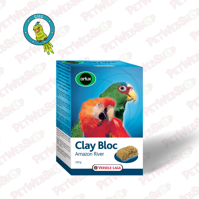 Versele Laga Orlux Clay Block Amazon River - kamen za kljucanje na bazi gline za srednje i velike papagaje - 550g Dodaci ishrani