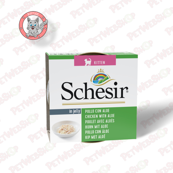Schesir vlažna hrana za mačke Kitten - piletina sa alojom u želeu - za mačiće i juniore - 85g Konzerve Schesir petwebshop.com