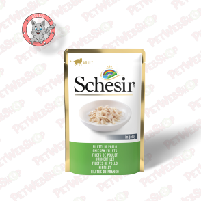 Schesir Cat - fileti piletine u želeu - vlažna hrana za mačke - 85g Sosići - Kesice Schesir petwebshop.com