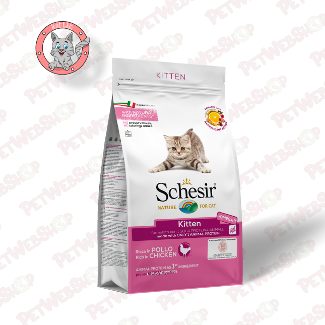 Schesir Dry Kitten - hrana za mačiće i juniore - 400g i 1,5kg Granule Schesir petwebshop.com