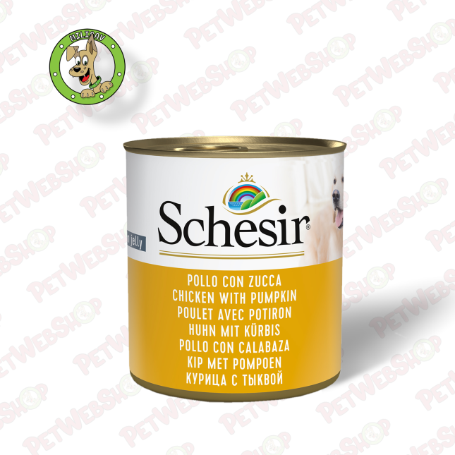 Schesir Dog Piletina i Bundeva - vlažna hrana za odrasle pse - 285g Konzerve Schesir petwebshop.com